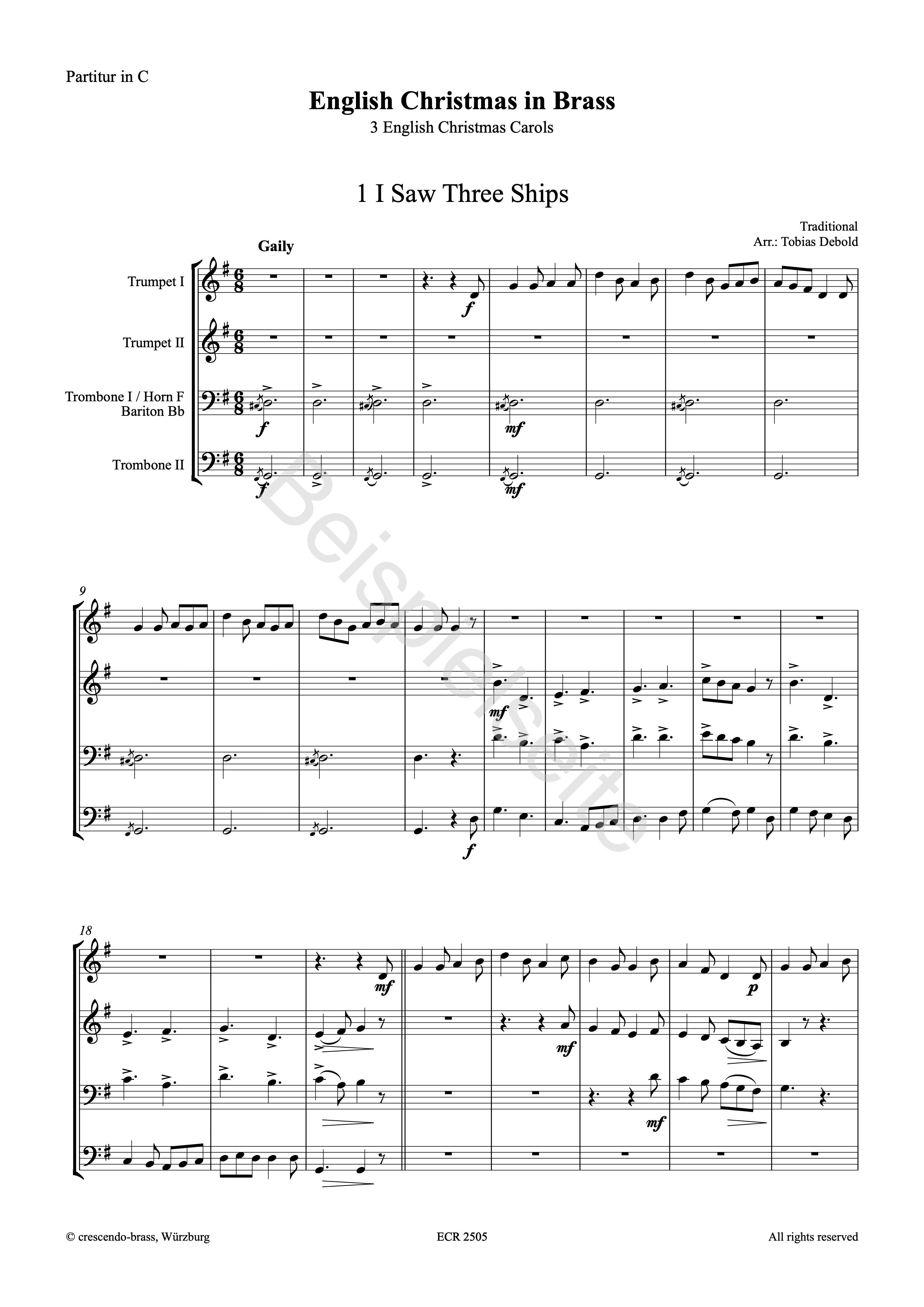 English Christmas Carols - Brass Quartet